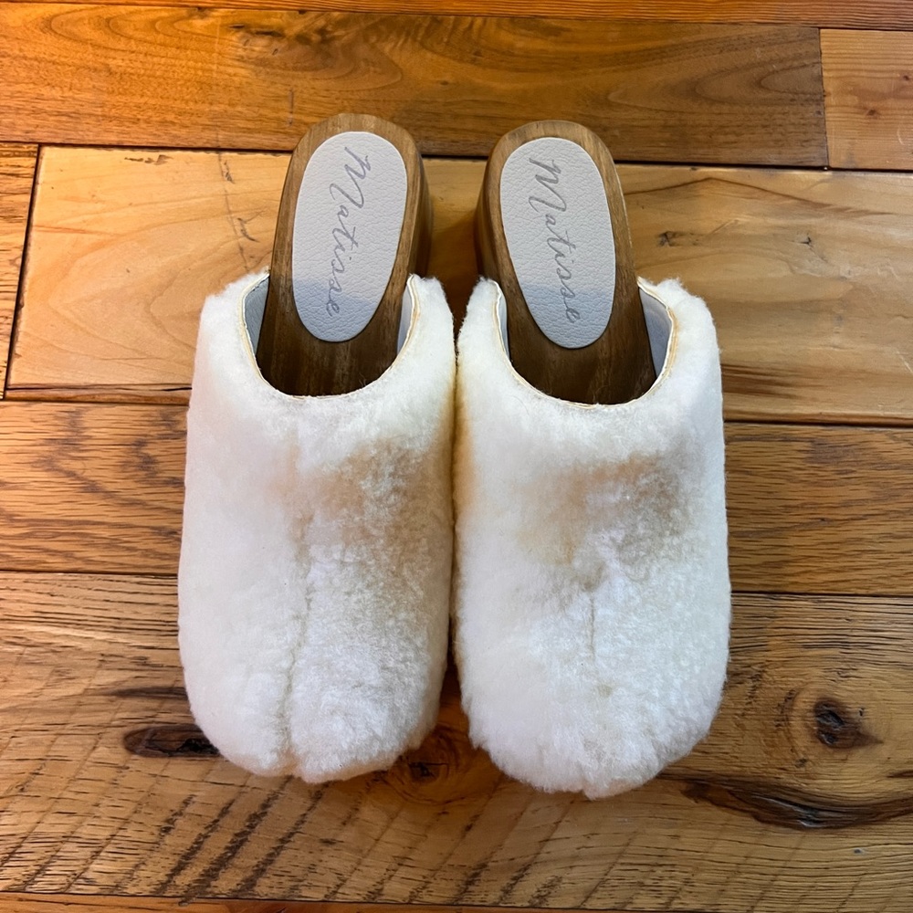 Shearling Wooden Clogs